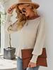 Autumn and Winter Waist Lantern Sleeve Knitted Top Women's Solid Color Knitted Sweater