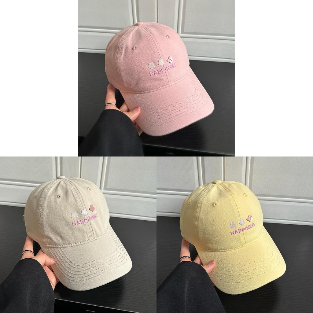 Cute Butterfly Embroidered Cotton Baseball Cap With Wide Brim For Sunblock And Daily Wear