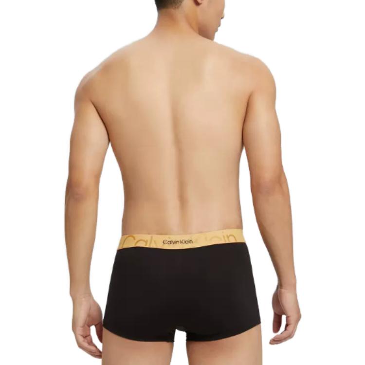 Calvin Klein Color Block Letter Jacquard Anti-Chafing Boxer Shorts Men Underwear Black NB3316-UB1