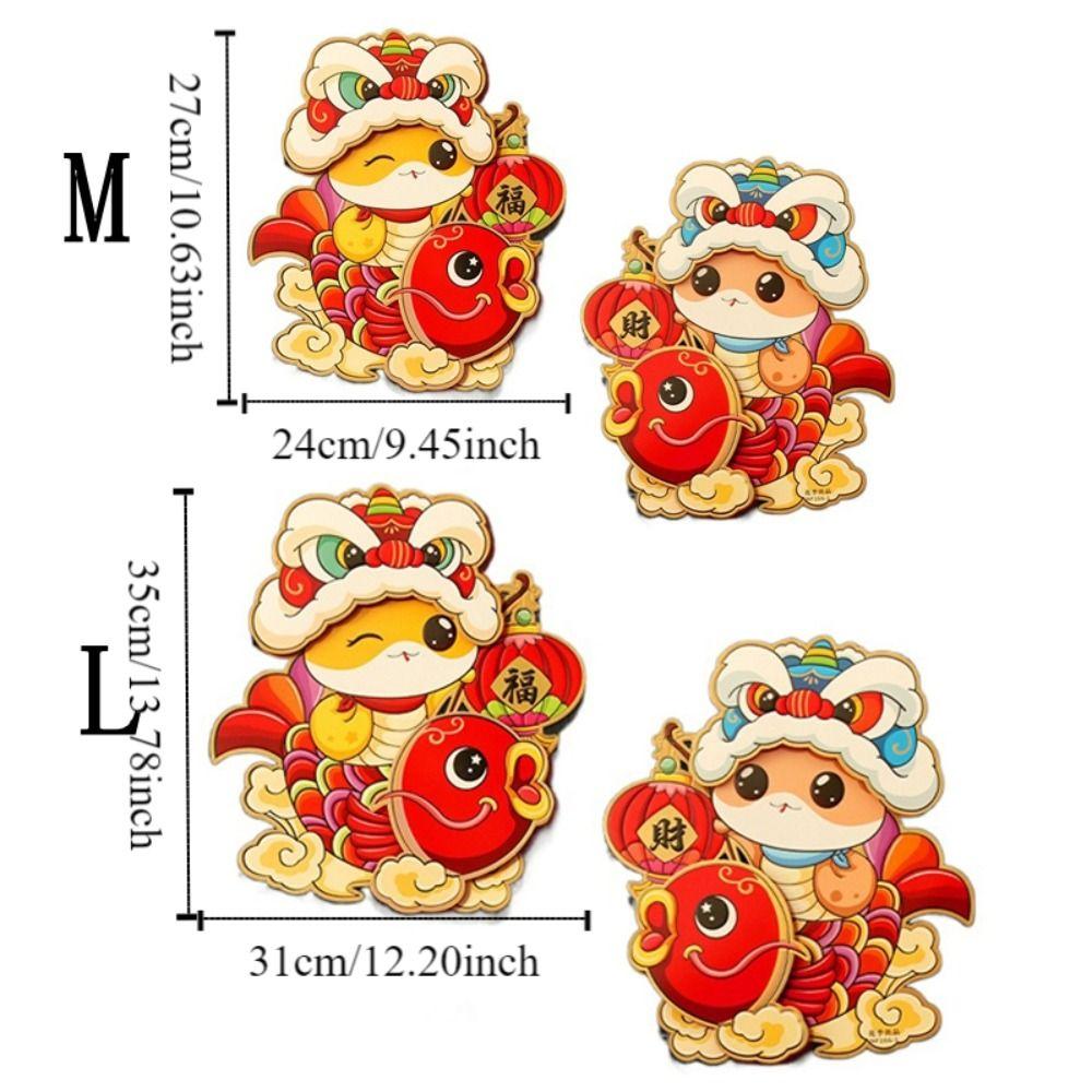 Chinese Style Snake Year Door Stickers Cute Spring Couplet Ornament New Home Decor Supplies  Party