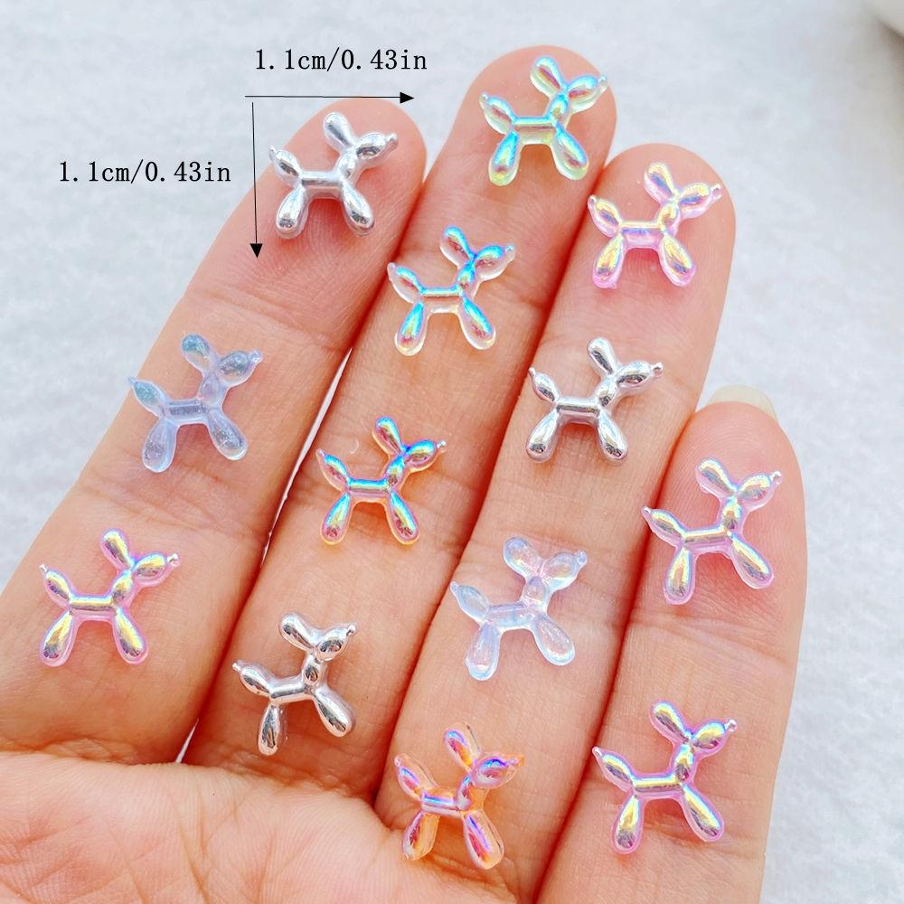 

100Pcs New Mixed Nail Art Cute Mini Cartoon Colored Balloon Puppy Charms Rhinestones DIY Craft For Nail 3D Decorations
