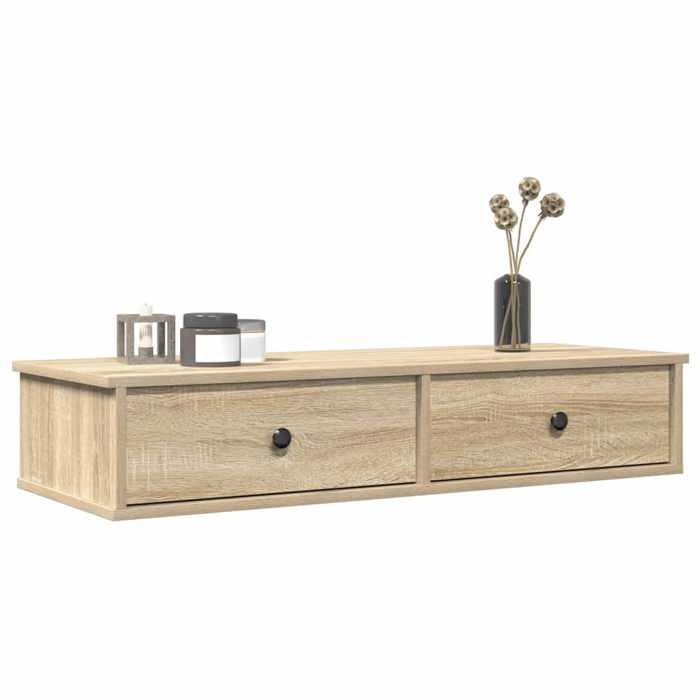 VidaXL Étagère murale avec tiroirs chêne sonoma bois d'ingénierie 859961