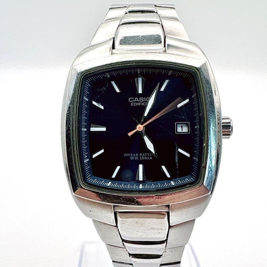 Used New Battery Working Item CASIO EDIFICE Navy Dial Men's Watch