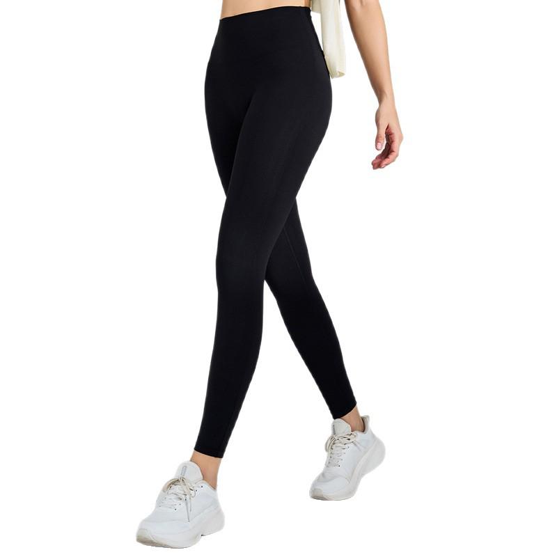 Lycra Brushed Nude Feel Slimming Yoga Pants - Women's Thickened Velvet High-End Pilates Fitness Trousers