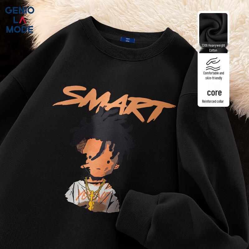 GENIOLAMODE Men s Casual Graphic Sweatshirt XL