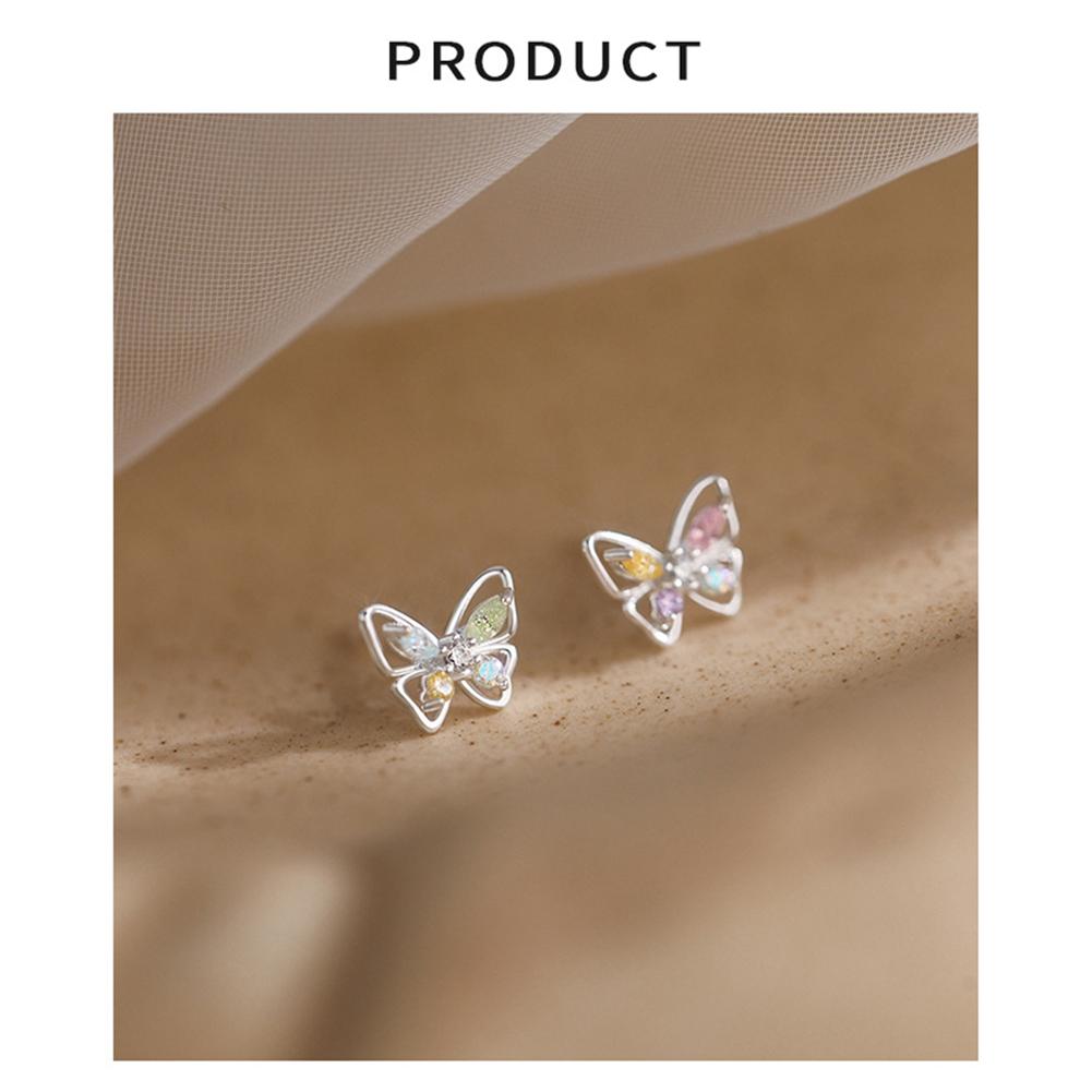 Colorful Butterfly Earrings Simple Temperamental Ear Studs Women Versatile Earrings Jewelry Accessories