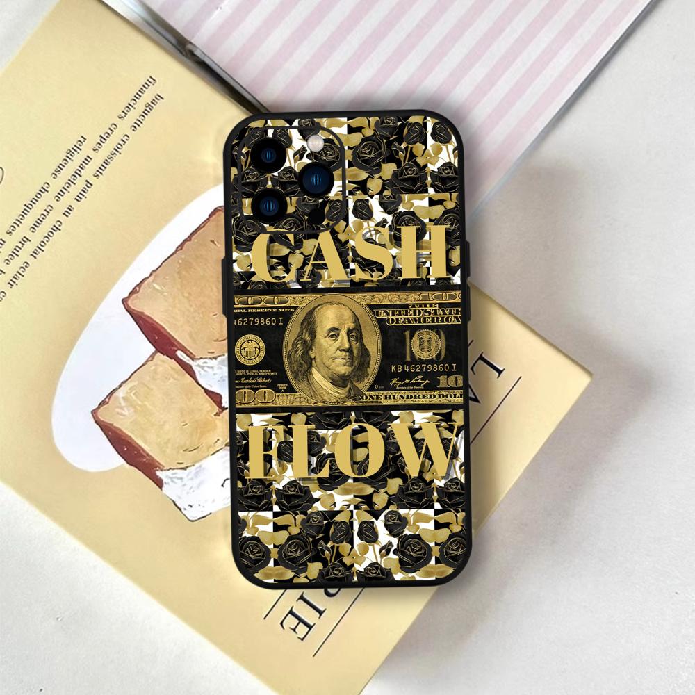 Dollar Banknote Phone Case FUNDA For IPhone 12 11 13 14 15 16 Max Pro Plus Mini Soft Silicone Black Cover