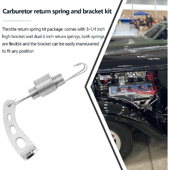 Carburetor Return Spring and Bracket Kit,Compatible with Most 5-1/8 Carburetor Necks, Includes 4708 Throttle Return Spring Bracket, 59206 Throttle