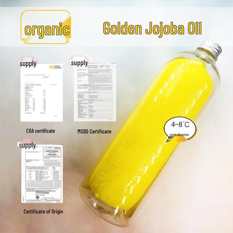 Imported Organic Golden Jojoba Oil: Hydrating Essential for Face, Body, Blackhead Removal, Massage, and Handmade Soap Standard Size