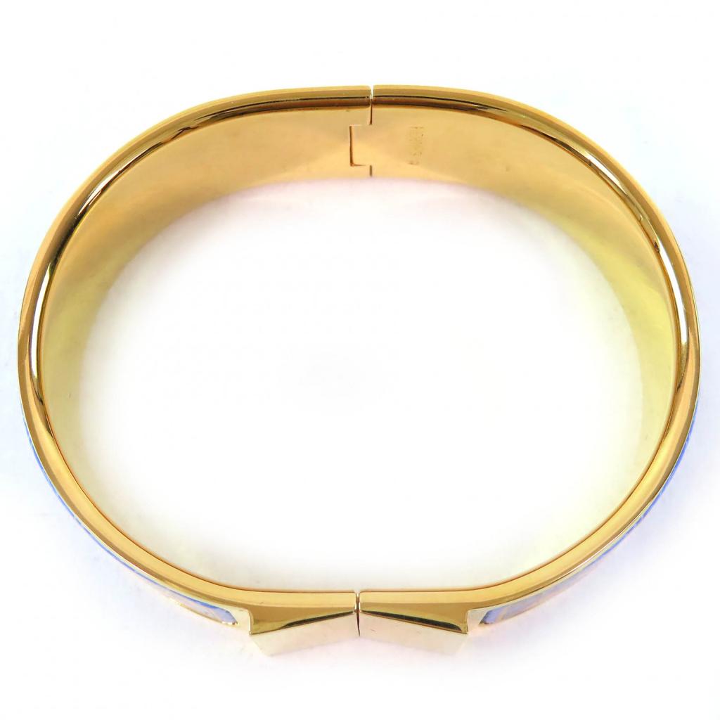 Great HERMES bracelet Location Enamel GM Fan pattern cloisonne bangle Women Used