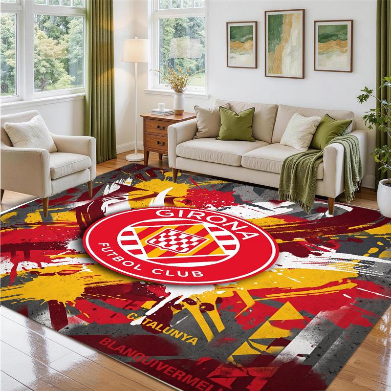 Girona FC Design Crystal Velvet Rug Soft Decorative Mat for Bedroom Entrance