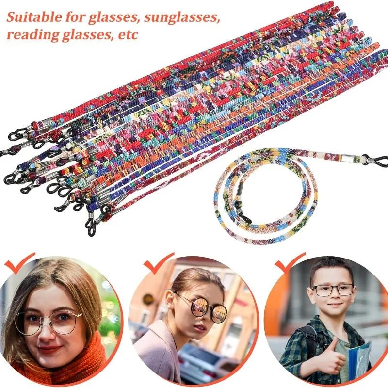 6pcs Bohemia Glasses Cord Lanyards Stretchy Eyeglasses String Skin Friendly Spectacles Rope Chains Elastic Eyewear Accessories