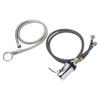 Grifo para Lavabo de Peluquería Mezclador de Agua Caliente Fría Kit de Rociador Tamaño M con Tubo de Grifo de 70 cm Manguera Suave de 120 cm