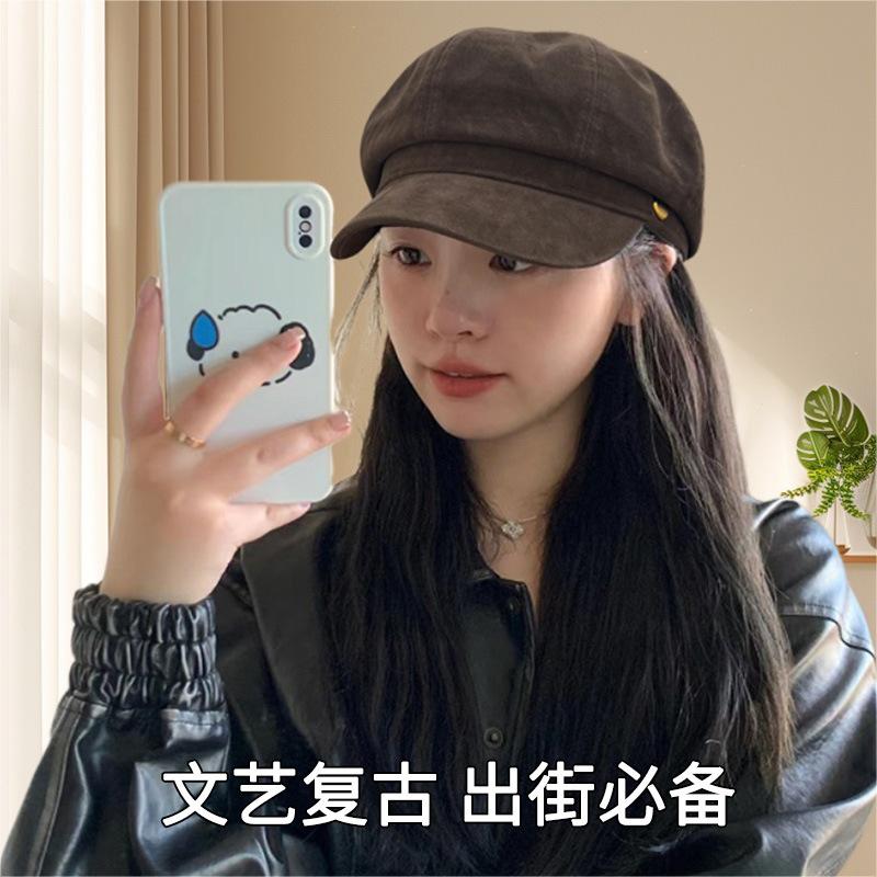 Autumn and winter high quality British style beret children fashion casual big head circumference octagonal hat retro temperament painter hat