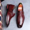 Men's Business Leather Shoes Square Toe Slip-on Buckle Mens Dress Office Formal Shoe Men Fashion Wedding Party Flats
