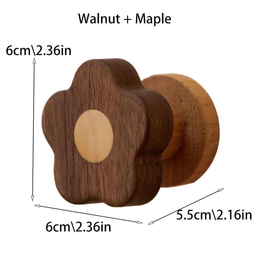 4/8 Sets Massivholz 4 Stile Floral High End Kreative Kleiderhaken, Stanzfrei Nordisch High End Massivholz Mantel- und Huthaken, Geeignet für Zuhause