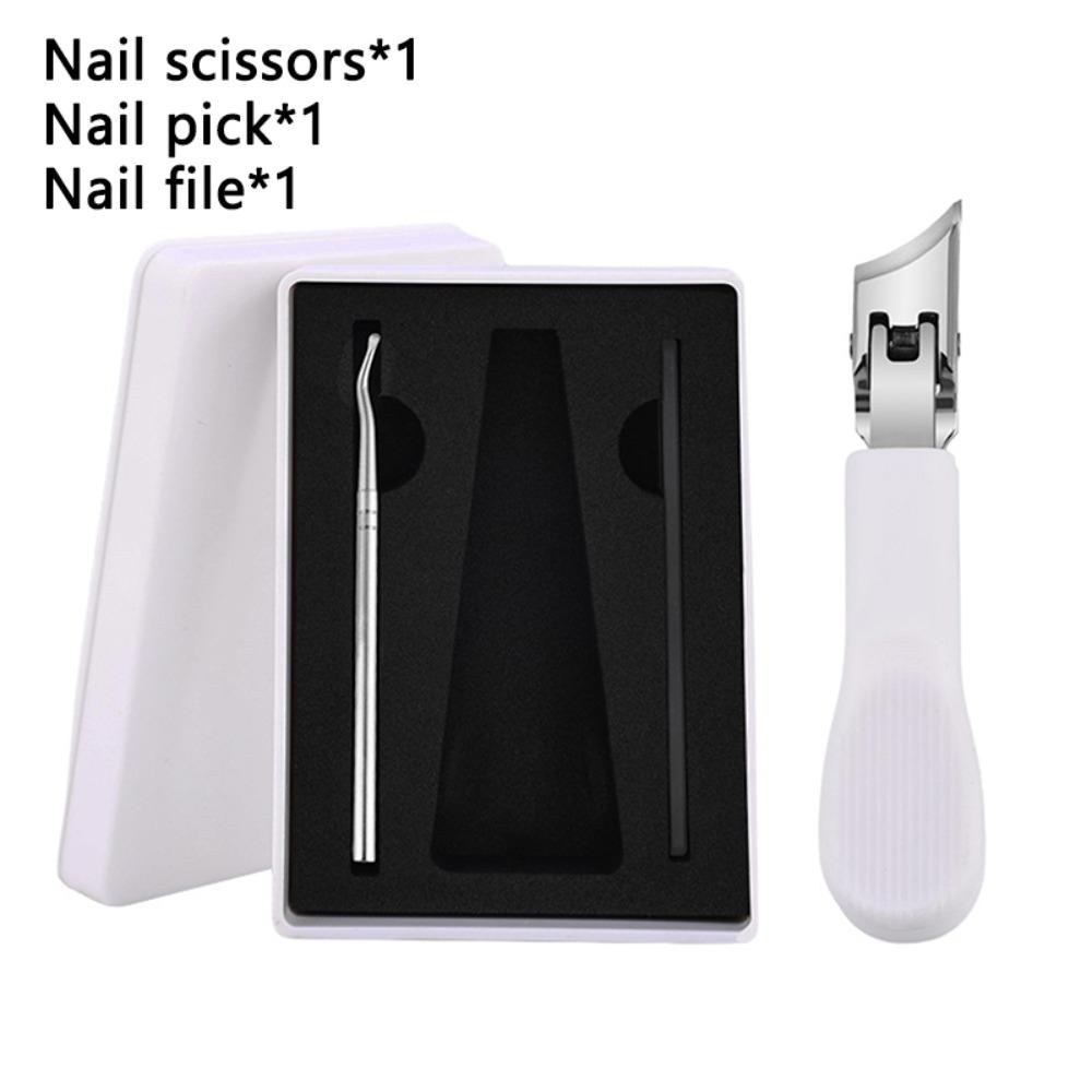 3Pcs/Set Anti splash Nail Clipper With Nail file Diagonal Pliers for Thick Nails