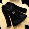 Middle-aged and Elderly Autumn and Winter Fur Coat Women's Mid-length Large Fur Collar Imitation Mink Coat