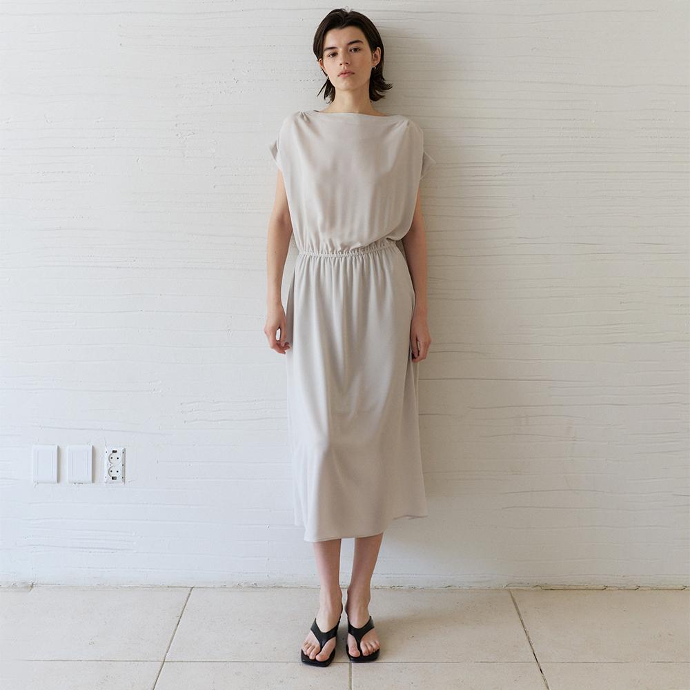 Nowood Gathered Waist Dress (Light Gray)