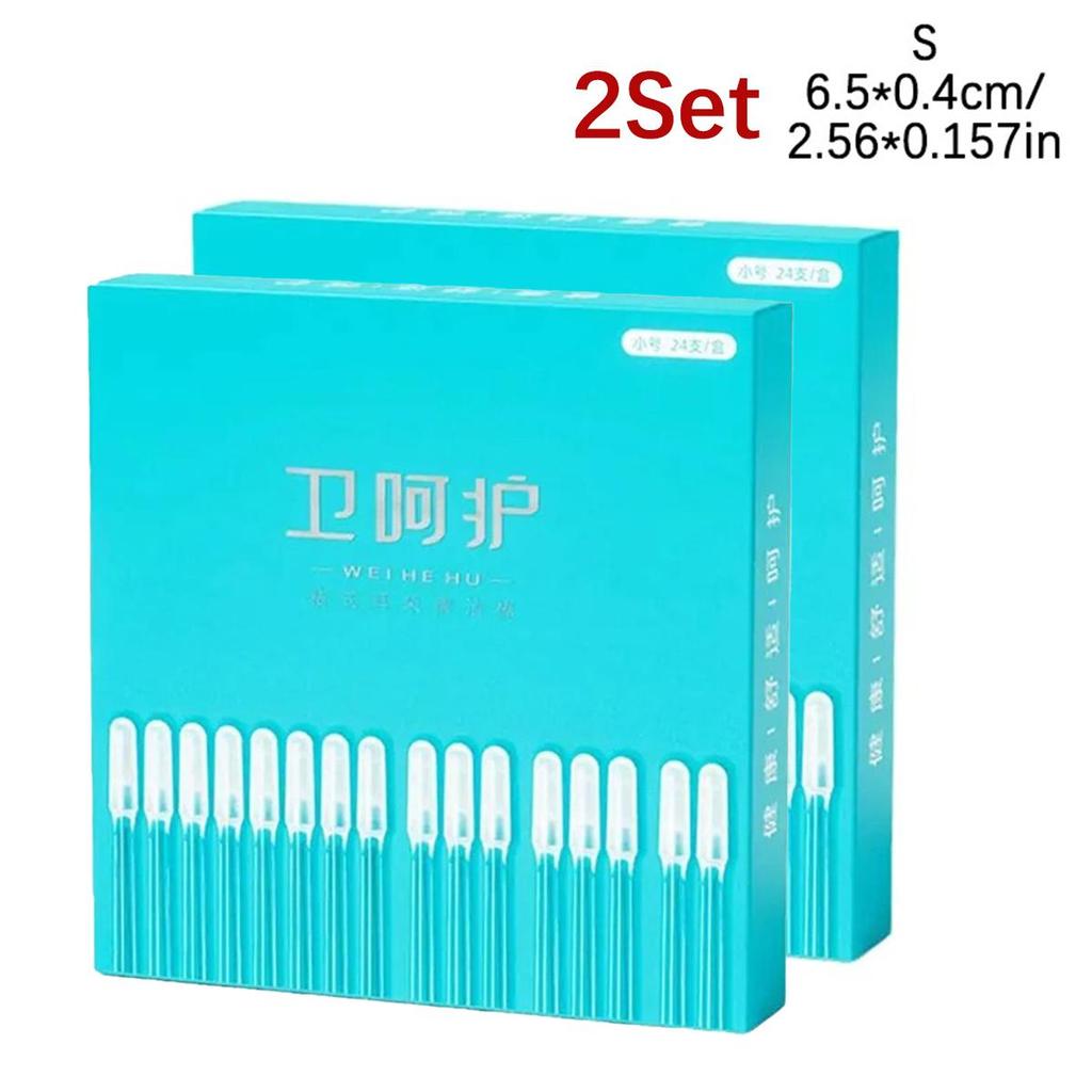 2Set/48PCS Klebriger Ohrstäbchen Ohrlöffel Reinigungswerkzeug Ohrlöffel Wattestäbchen Wiederverwendbare Wattestäbchen