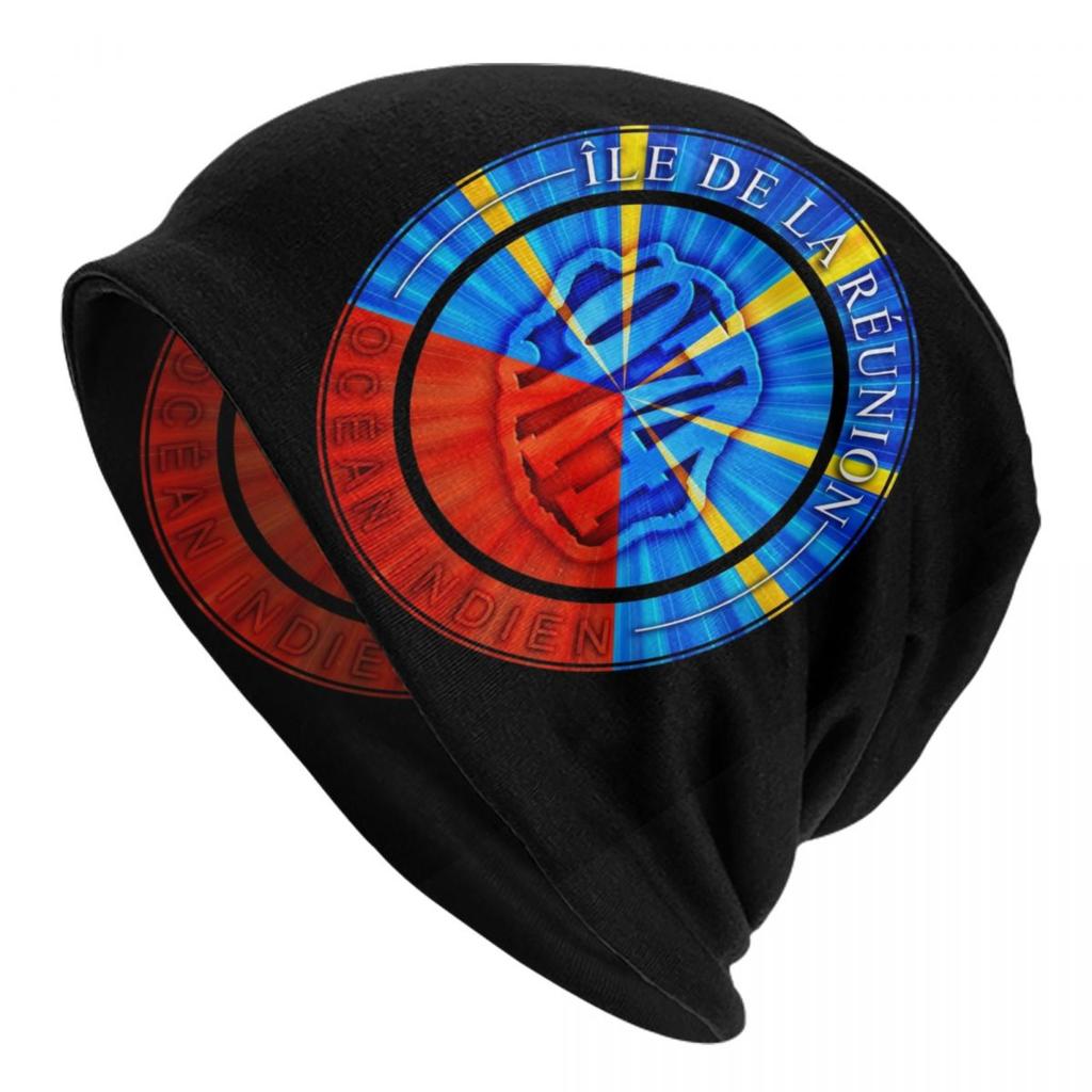 Custom Luxury 974 Reunion Island Pattern Beanie Cap Unisex Bonnet  Knitted Hats Outdoor Fleur De Lys Skullies Beanies Caps