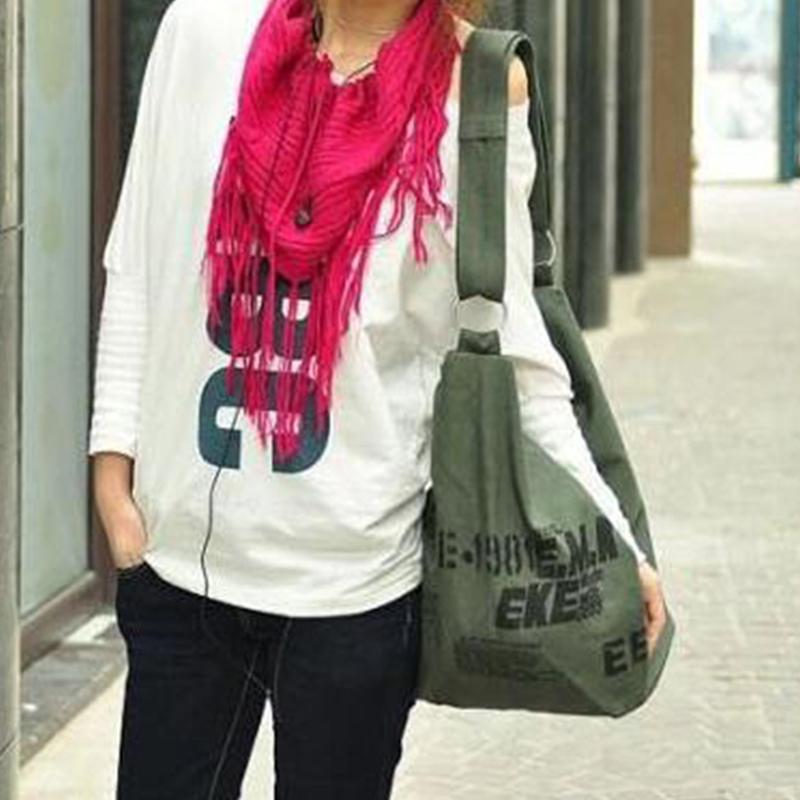 Casual Letter Design,Canvas Bag For Women ,Large Capacity Hobo Bags, Fashion Shoulder Bag ,Shopping Girls Handbags and Totes  bo