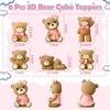 6 Pcs 3D Bear Cake Toppers Bear Cake Decorations Baby Shower Party Favors Home Ornaments for Baby Shower Birthday Party Cake Supplies Boys Girl