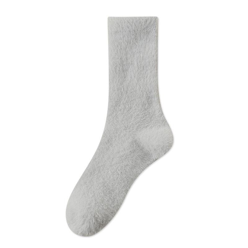 Men's Autumn and Winter Thickened and Warm Mink Fleece Mid-calf Socks Business Socks