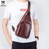 Captain Cow Men's Genuine Leather Multifunctional Crossbody Chest Bag