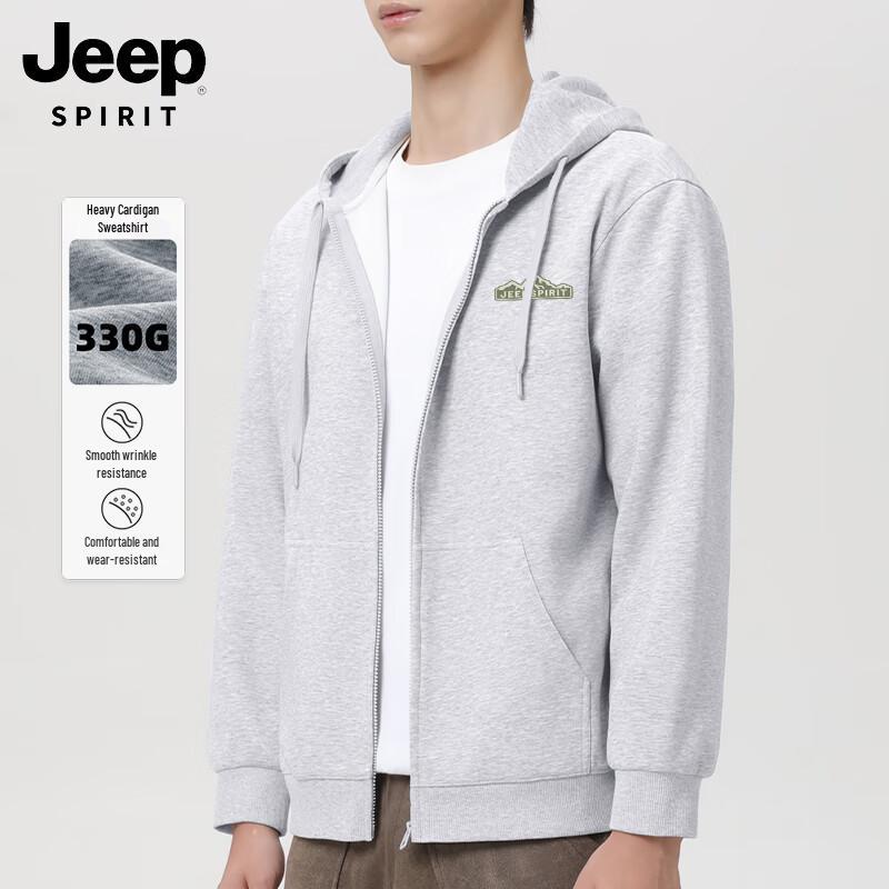 JEEP SPIRIT Men's Heavyweight Hooded Cardigan Sweatshirt