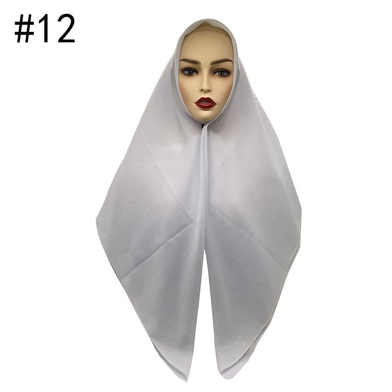 High Quality Malaysian Ladies Hijab Scarf Solid Color Cotton Oversize Square Scarf Muslim Shawls and Wraps Hijabs Foulard Femme