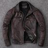 New Men Cowhide Coat Men 'S Genuine Leather Jacket Vintage Style Man Leather Clothes Motorcycle Biker Jackets Plus Size 134cm