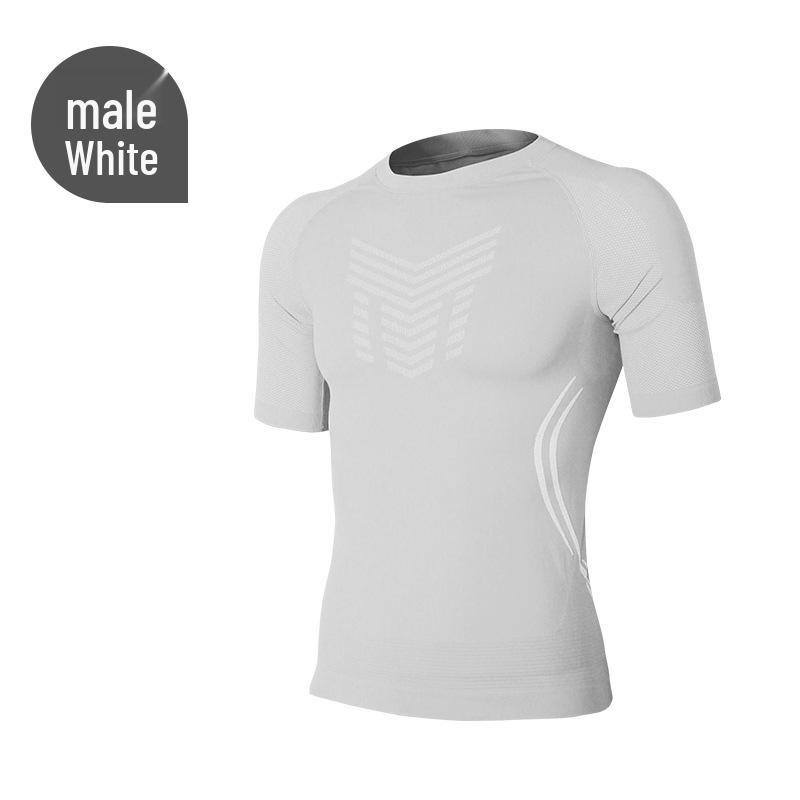 

Унисекс Спортивная футболка с быстрой сушкой - Компрессионная футболка с коротким рукавом и круглым вырезом для бега и фитнеса Large