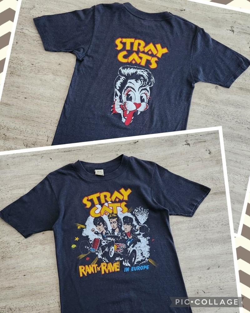 

2 Sides Stray Cats Rant N Rave Tour TShirt Full size S5XL Reprinted CS87 Unisex T-Shirt XL