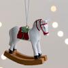 2Pcs Christmas Tree Hanging Ornament Resin Horse Figurine Hanging Decorations For Mantels Tabletop Holiday Decoration