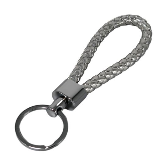 Schlüsselanhänger Lanyard Geflochtenes Seil Kunstleder Angenehmer Griff Schlüsselanhänger Aufhängeseil mit Zinklegierung Schnalle Schlüsselring