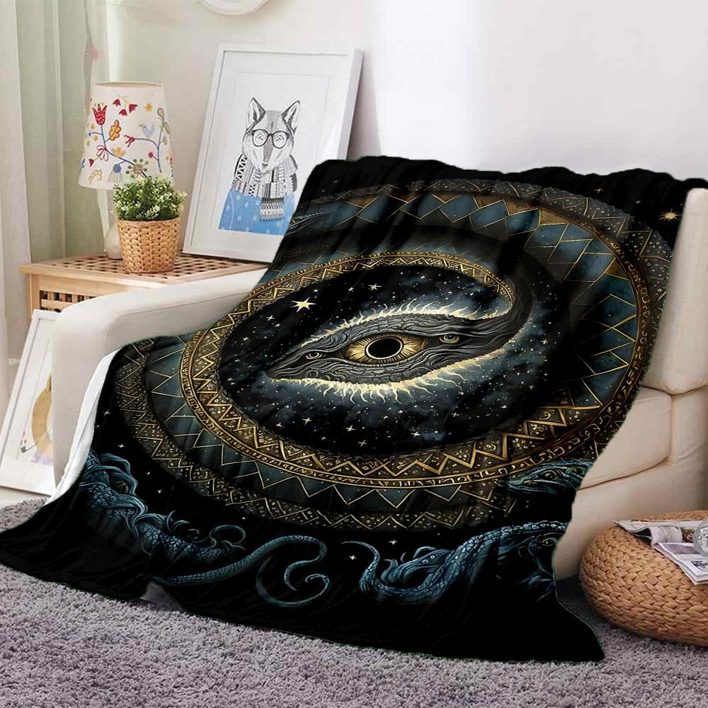 1pc Serpent Universe Blanket, Lightweight Flannel Throw Blanket for Sofa, Bed, Travel, Camping, Living Room, Office, Couch, Chair, and Bed