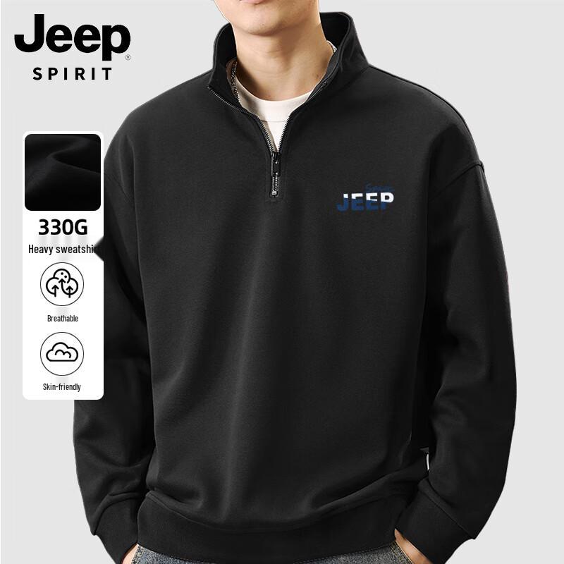 

JEEP SPIRIT Men s Heavyweight 330G Stand-Collar Sweatshirt L