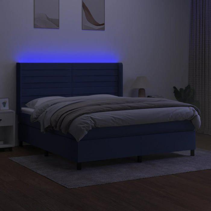 VidaXL Bed Slatted Base with Mattress and LEDs, Upholstered Bed, Double Bed, Adult Bed for Interior Bedroom, 3138411
