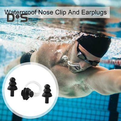 Silicone Nose Clip And Earplug Set Swimming Nose Clip Kids Underwater Earplug Swim Gear for Diving Surfing Water Sports