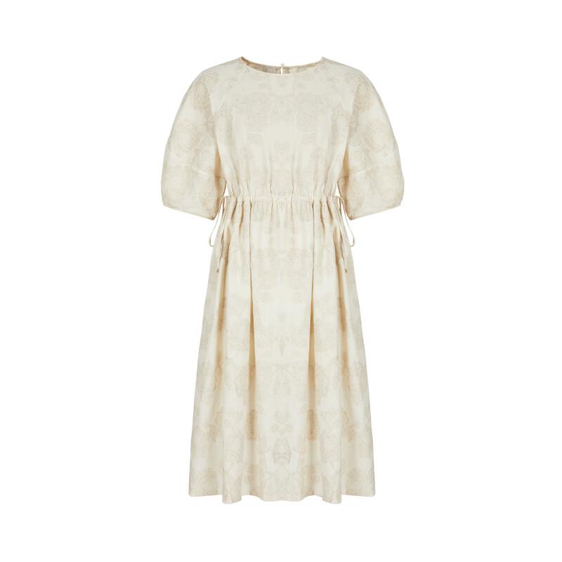 JUZI Annakol Women's Autumn 2024 Textured Floral A-Line Midi Dress