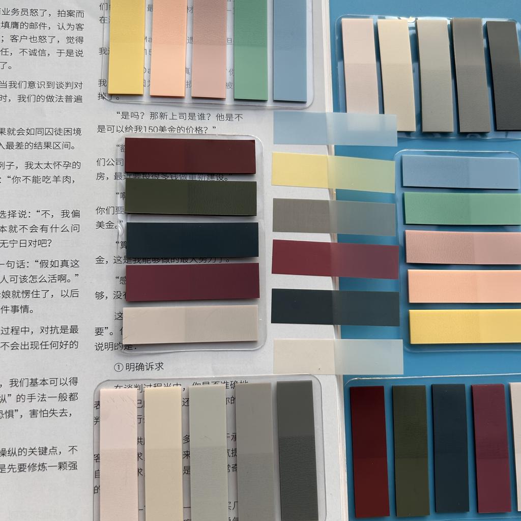 800sheets Transparent Fluorescent Index Tabs Pet Classification Flags Sticky Note For Page Marker Planner Stickers