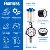 Spray Gun Oil/Water Separator, 1/4" Filter Pressure Regulator, EU Adapter With Air Pressure Regulator, Air Compressor Regulator