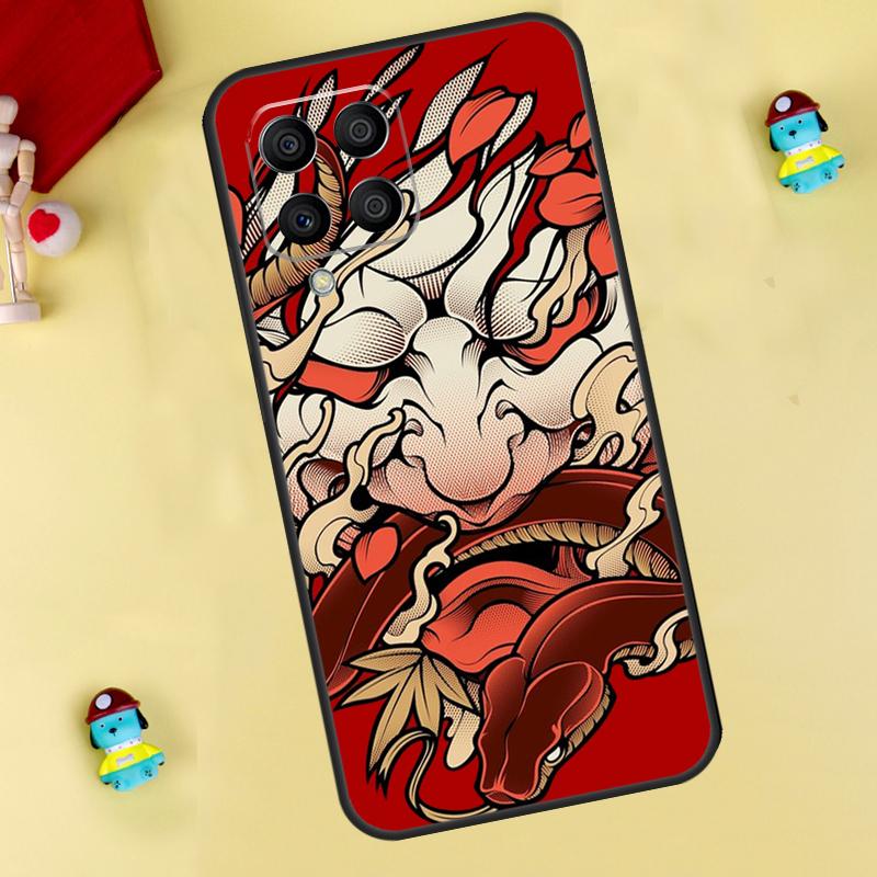 Japanese Hannya Oni Mask Case For Samsung Galaxy M13 M33 M53 M14 M12 M15 M06 M16 M36 M56 M31 M32 M52 M35 M55 M34 M54