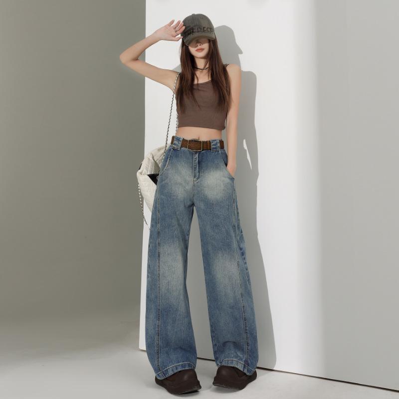 Women s High Waist Wide Leg Drape Jeans - Spring/Autumn 2025 XS