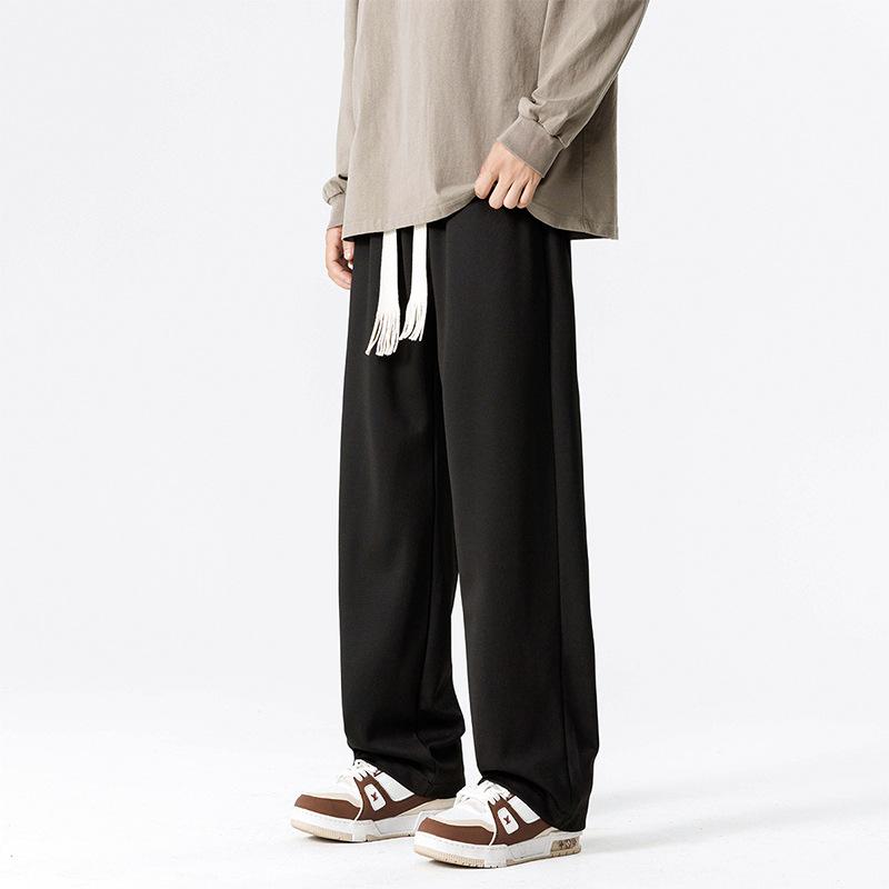 Men's Spring and Autumn New Couple Solid Color Casual Wide-leg Pants Drape Sports Versatile Guard Pants Men