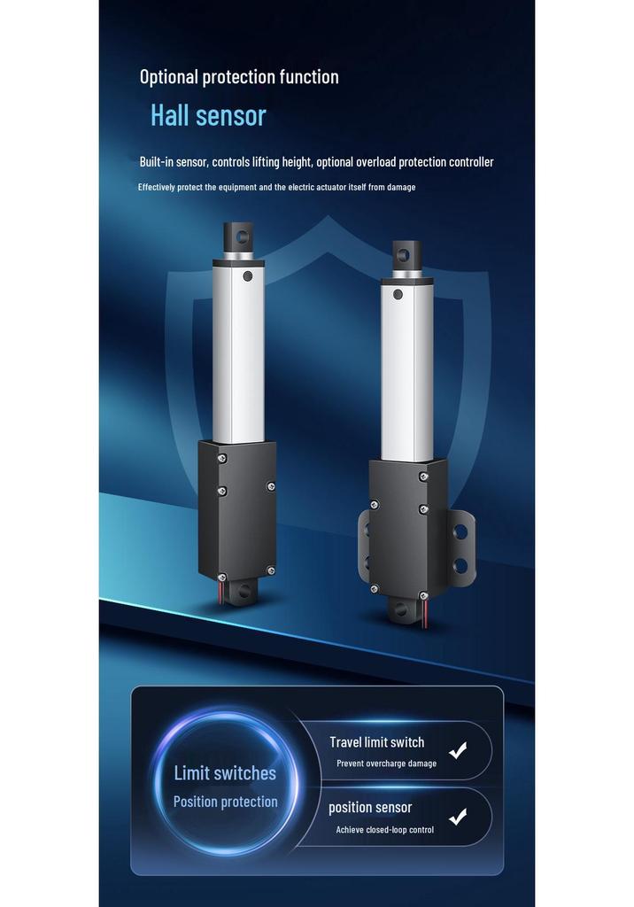 Compact Electric Telescopic Linear Motor 12/24V: Micro DC Reciprocating Actuator Rod, IP60 Protection