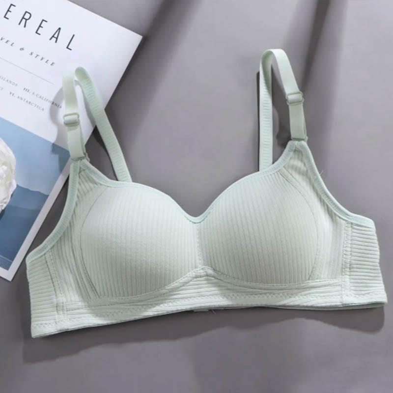 Ladies Korean Version No Steel Ring Simple Glossy Thin Thread Gather Anti-sagging Anti-glare Side-collection Bra