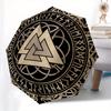 Valknut Norse Viking Symbol Tapestry Wall Hanging Decor Umbrella, Cute Umbrella with Cute Design, Portable 3-Fold Compact Umbrella for Men & Women, Va