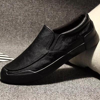 New Men's Shoes Casual Shoes Korean Version Versatile One-pedal Lazy Size Loafers Men's Soft-soled Driving Leather Shoes Men
